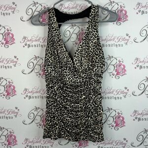 Rox tank top rutched cinched animal print cheetah Leopard Print Tank Top